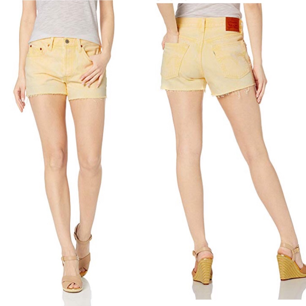 COPY - Levi’s 501 mellow yellow cut off shorts $6…